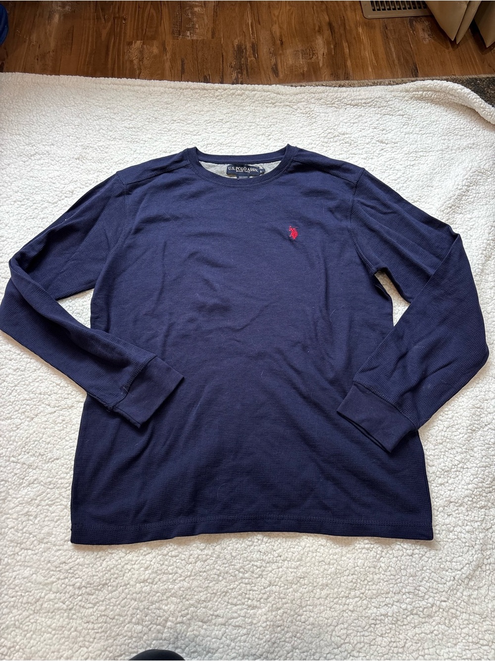 U.S. Polo Association by Navy Long-Sleeve Crew Shirt Large